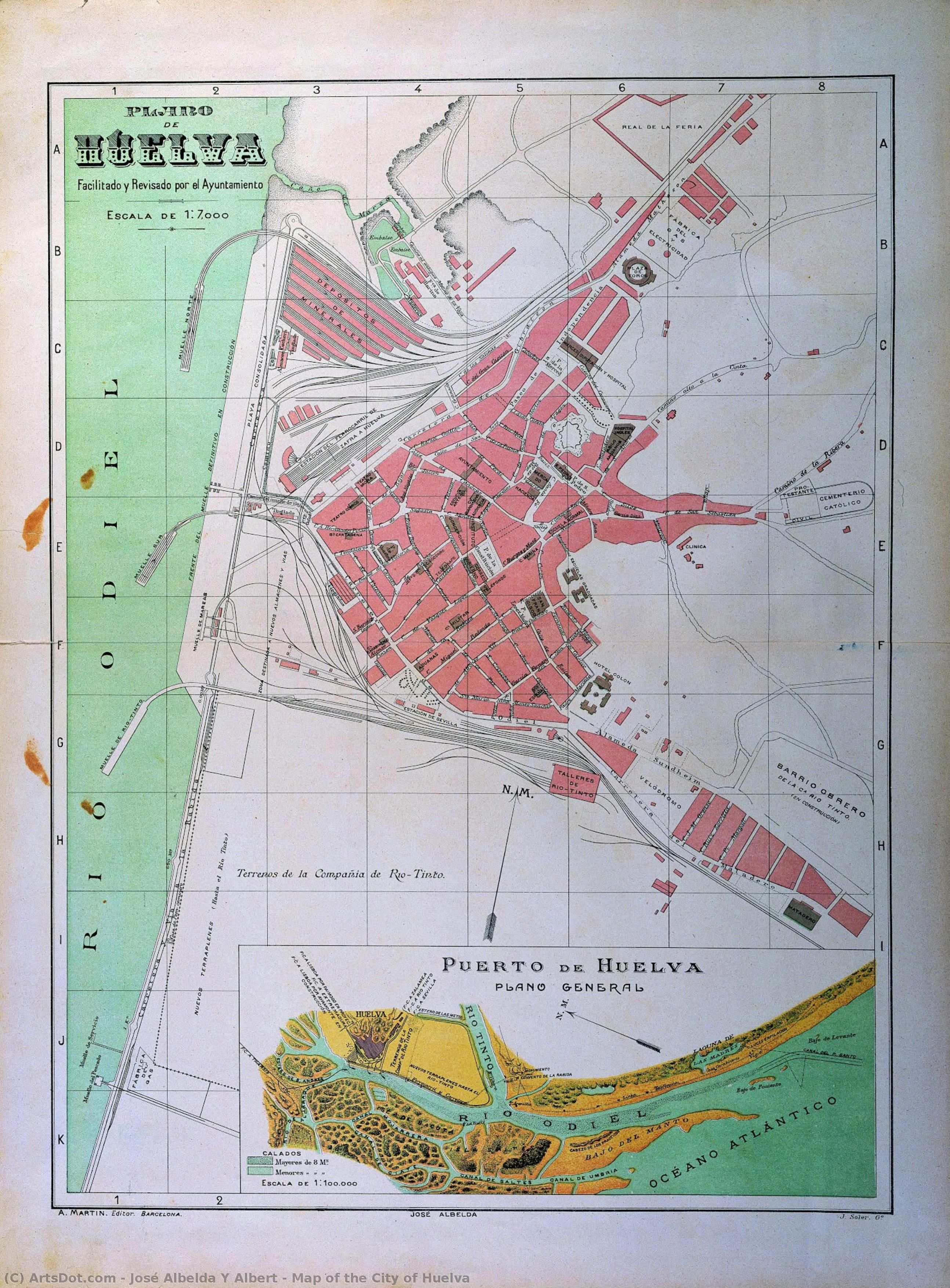 Map Of The City Of Huelva — José Albelda Y Albert