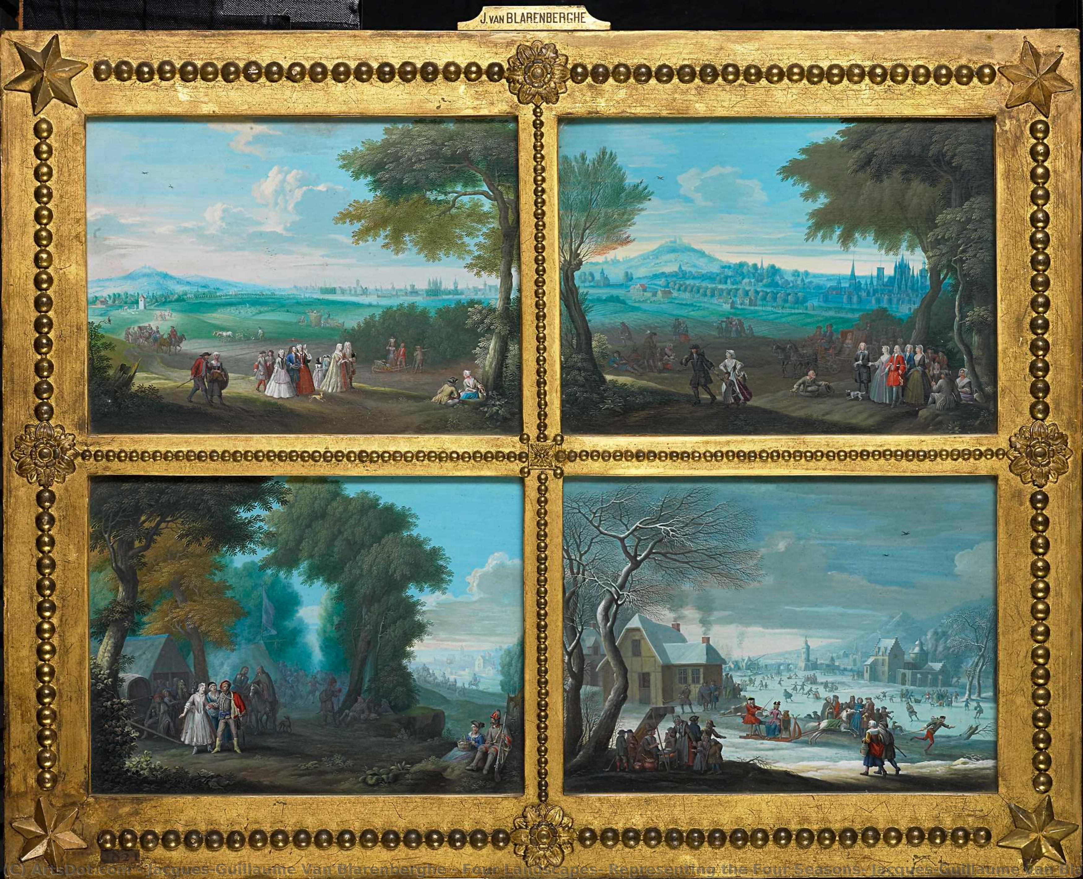 Four Landscapes, Representing The Four Seasons, Jacques-guillaume Van Blarenberghe, C. 1735 - C. 1745 — Jacques-guillaume Van Blarenberghe