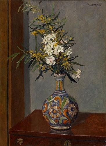 White Flowers In A Vase Decorated — Félix Vallotton