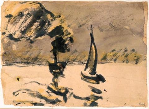 Steamers And Sailing Boat — Emil Nolde