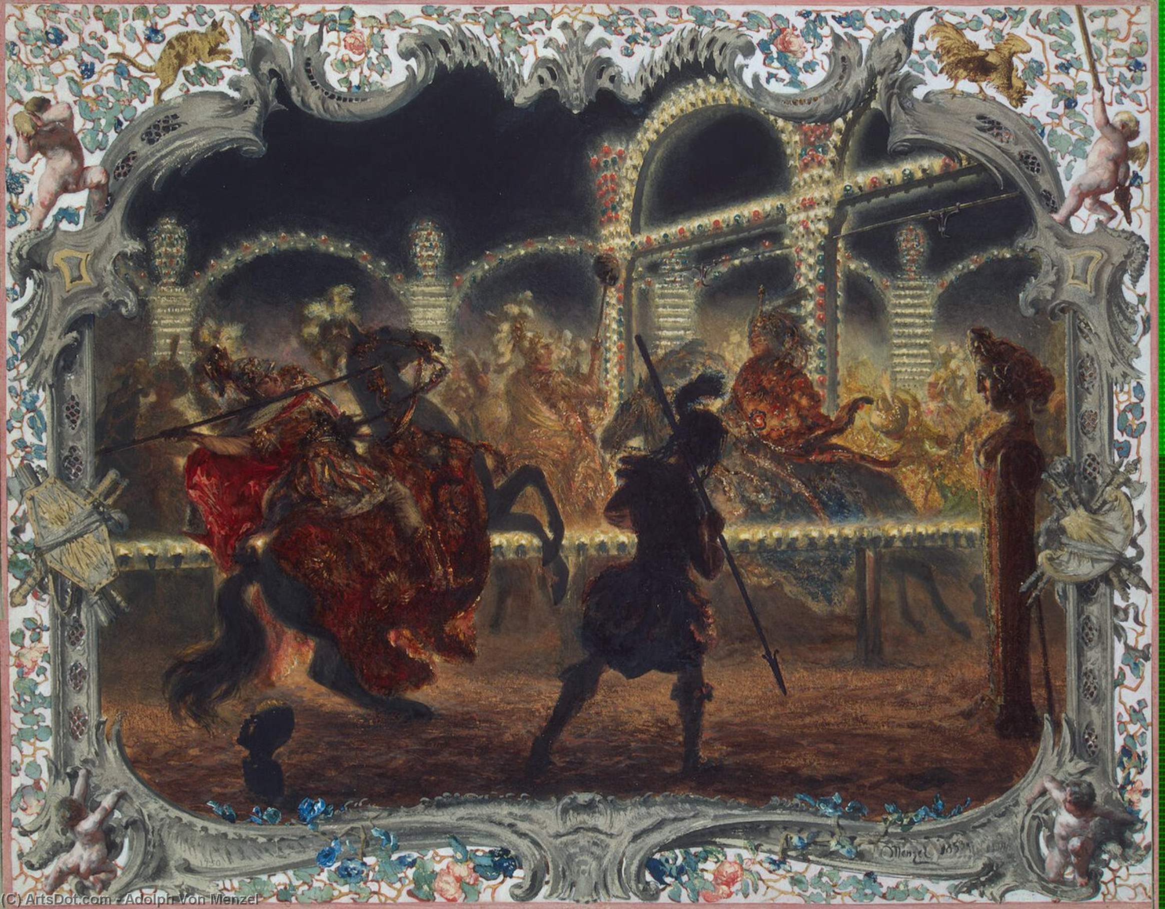 Night Carrousel Under The Leadership Of Frederick The Great In 1750 — Adolph Von Menzel