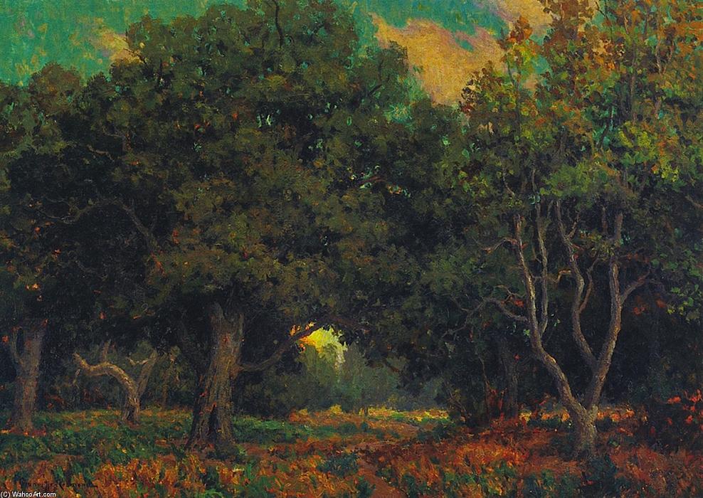 Sunset Through The Trees — Granville Redmond