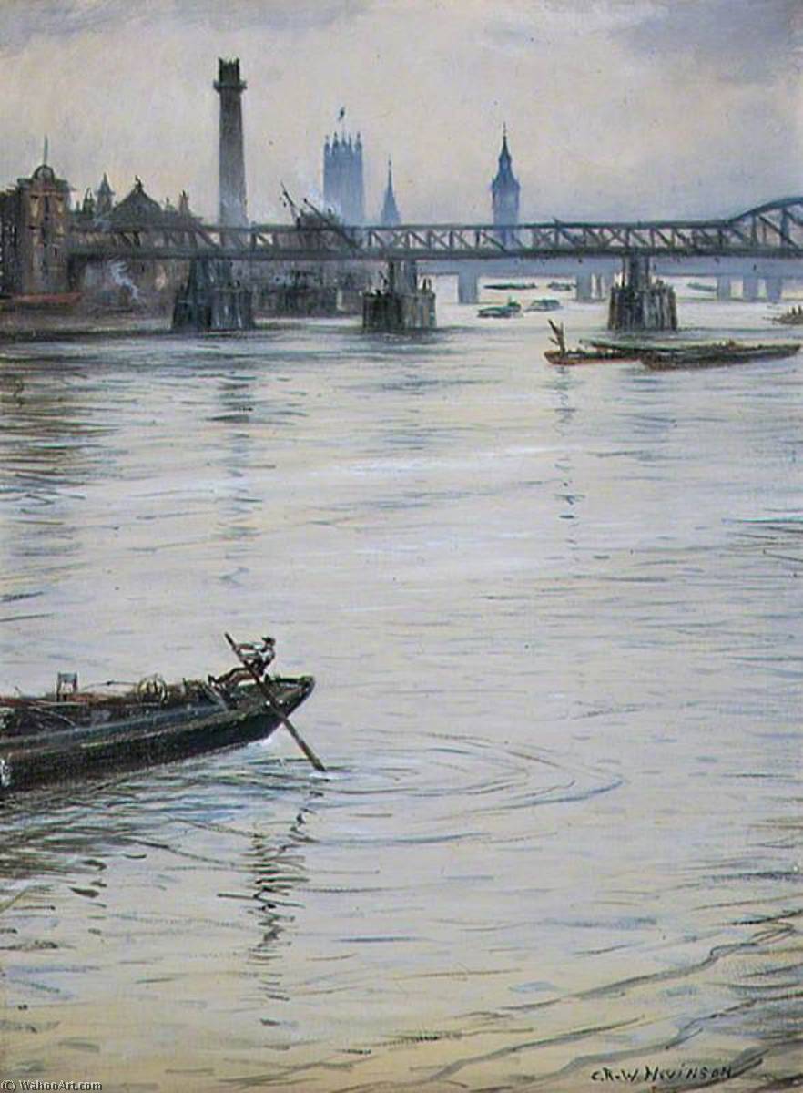 The Temporary Waterloo Bridge, London — Christopher Richard Wynne Nevinson