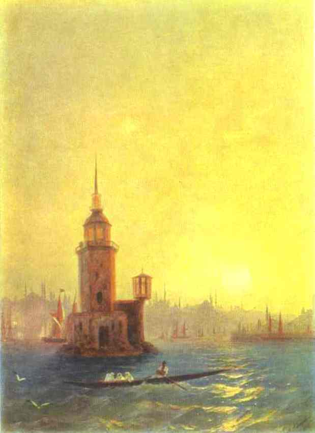 View Of The Leander Tower In Constantinople. — Ivan Konstantinovich Aivazovsky