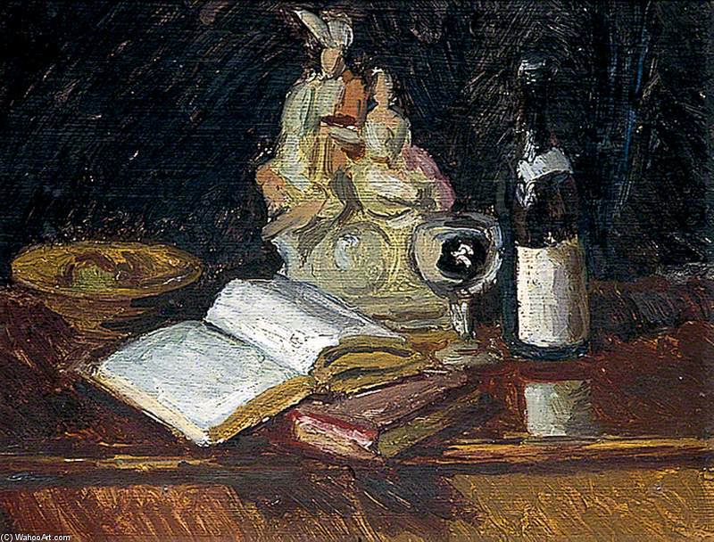 Still Life With A Staffordshire Figure And A Wine Bottle — Duncan Grant