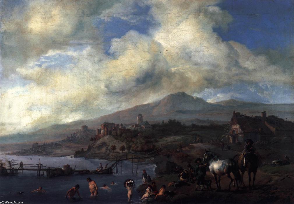 Landscape With Bathers — Philips Wouwerman