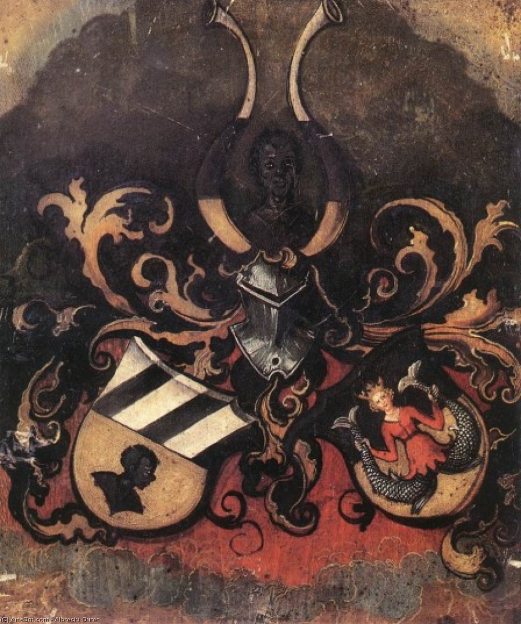 Escudo De Armas Combinado De Las Familias Tucher Y Rieter — Albrecht Dürer