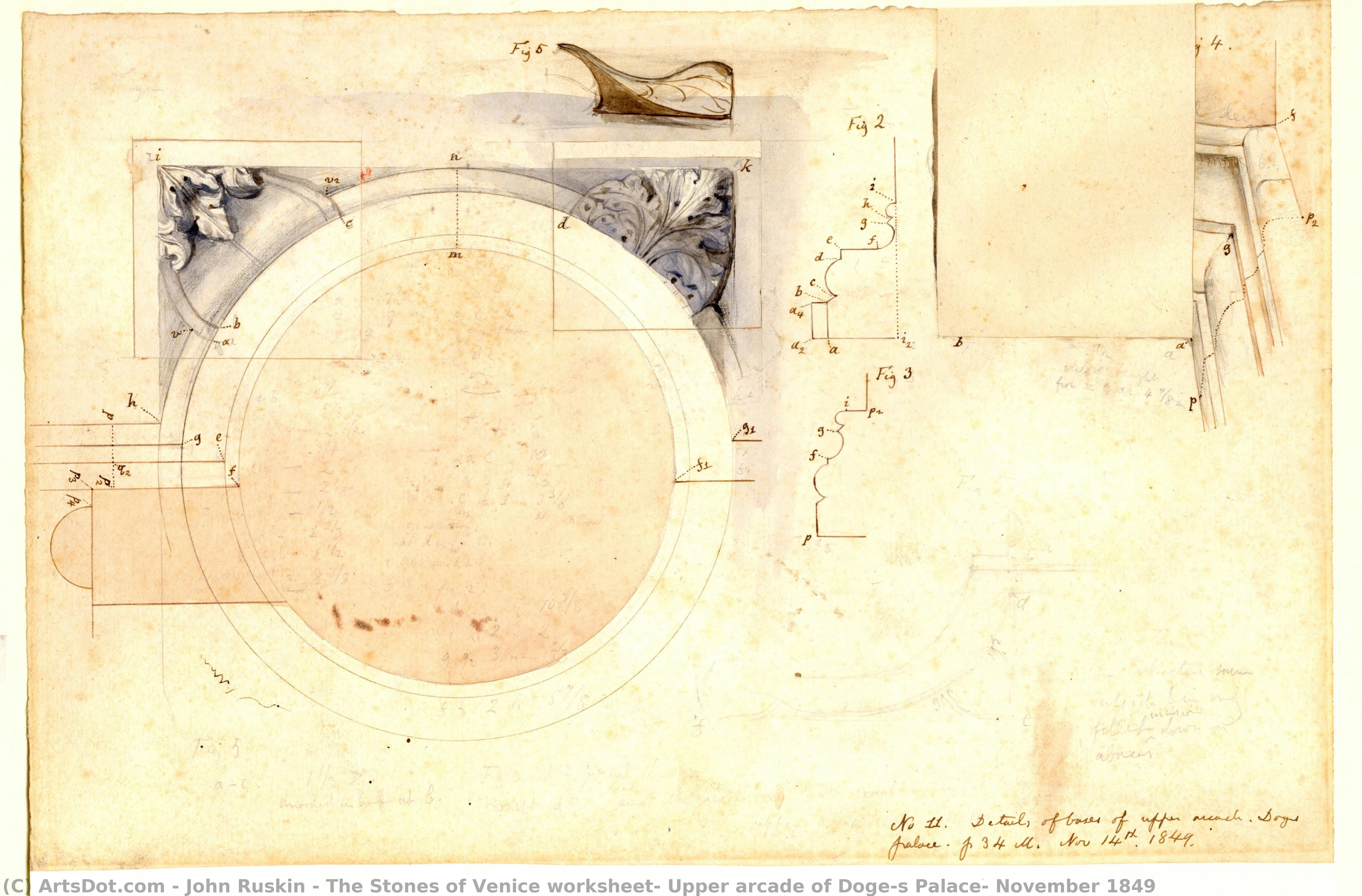 The Stones Of Venice Worksheet: Upper Arcade Of Doge’s Palace, November 1849 — John Ruskin