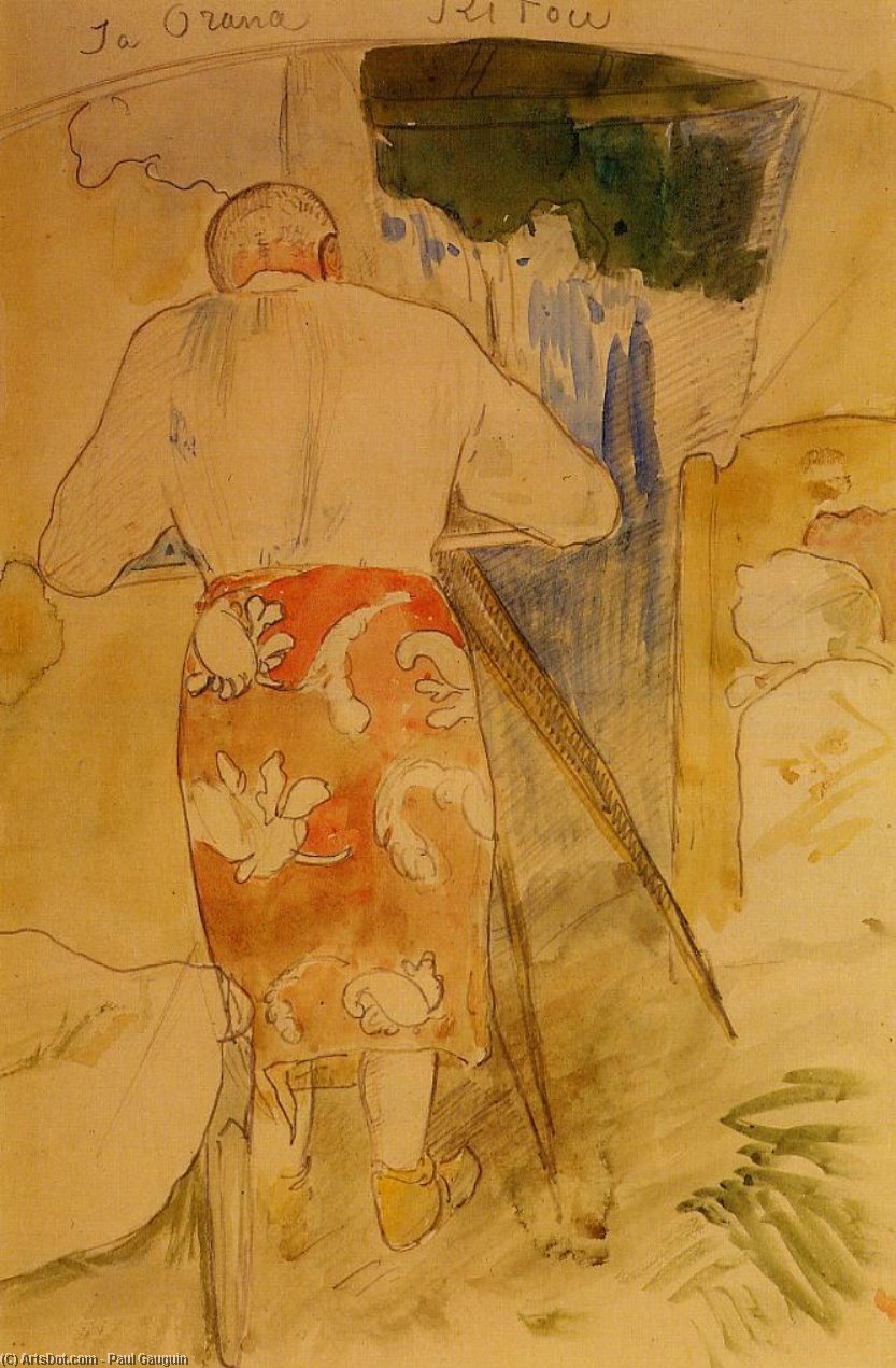 Ja Orana Ritou (auch Selbstbildnis Des Künstlers Am Zeichenbrett, Tahiti) — Eugène Henri Paul Gauguin