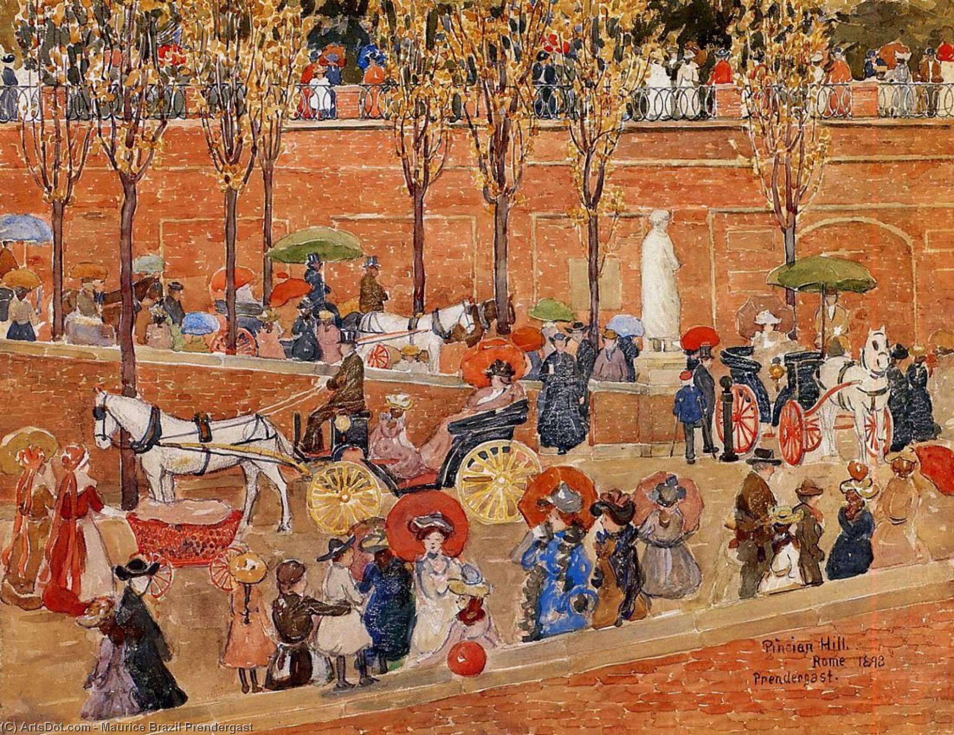 Pincian Hill, Rome (aka Afternoon, Pincian Hill) — Maurice Brazil Prendergast