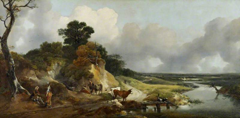 Landscape With A View Of A Distant Village — Thomas Gainsborough