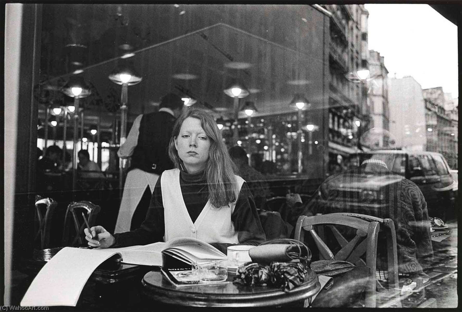 Woman In Café Window, Paris, France — Frank Paulin