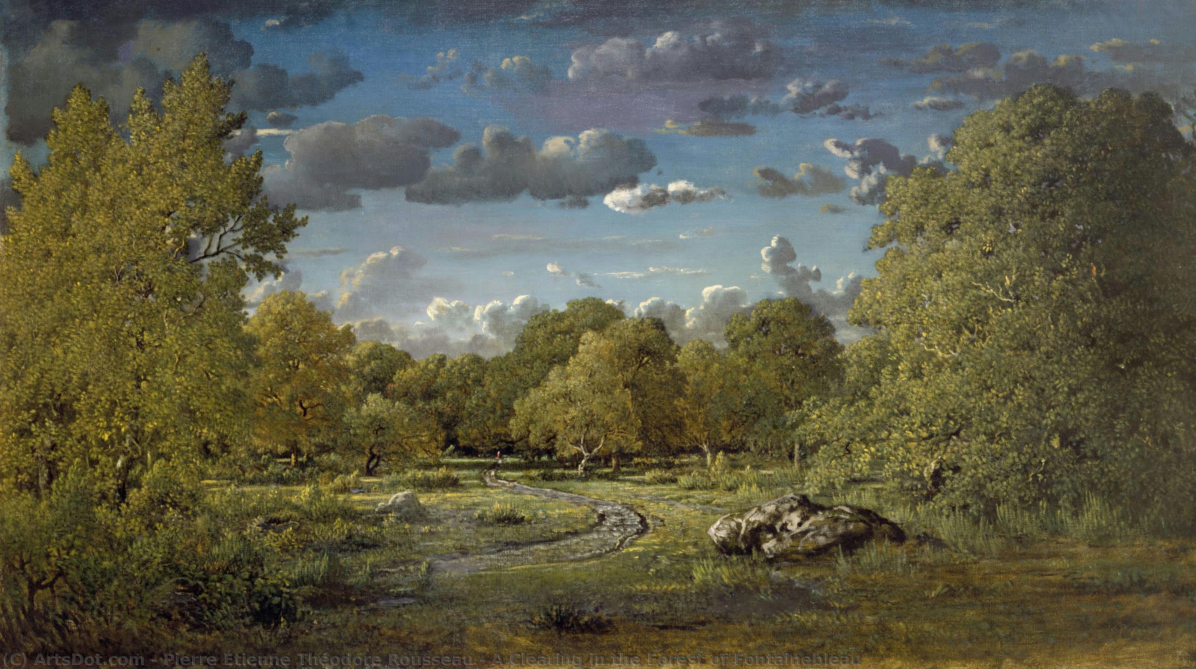 A Clearing In The Forest Of Fontainebleau — Pierre Étienne Théodore Rousseau