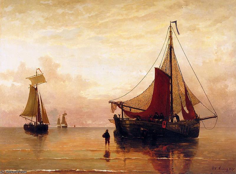 Sunset On Dutch Coast Sun — ヘンドリック・ウィレム・メスダグ