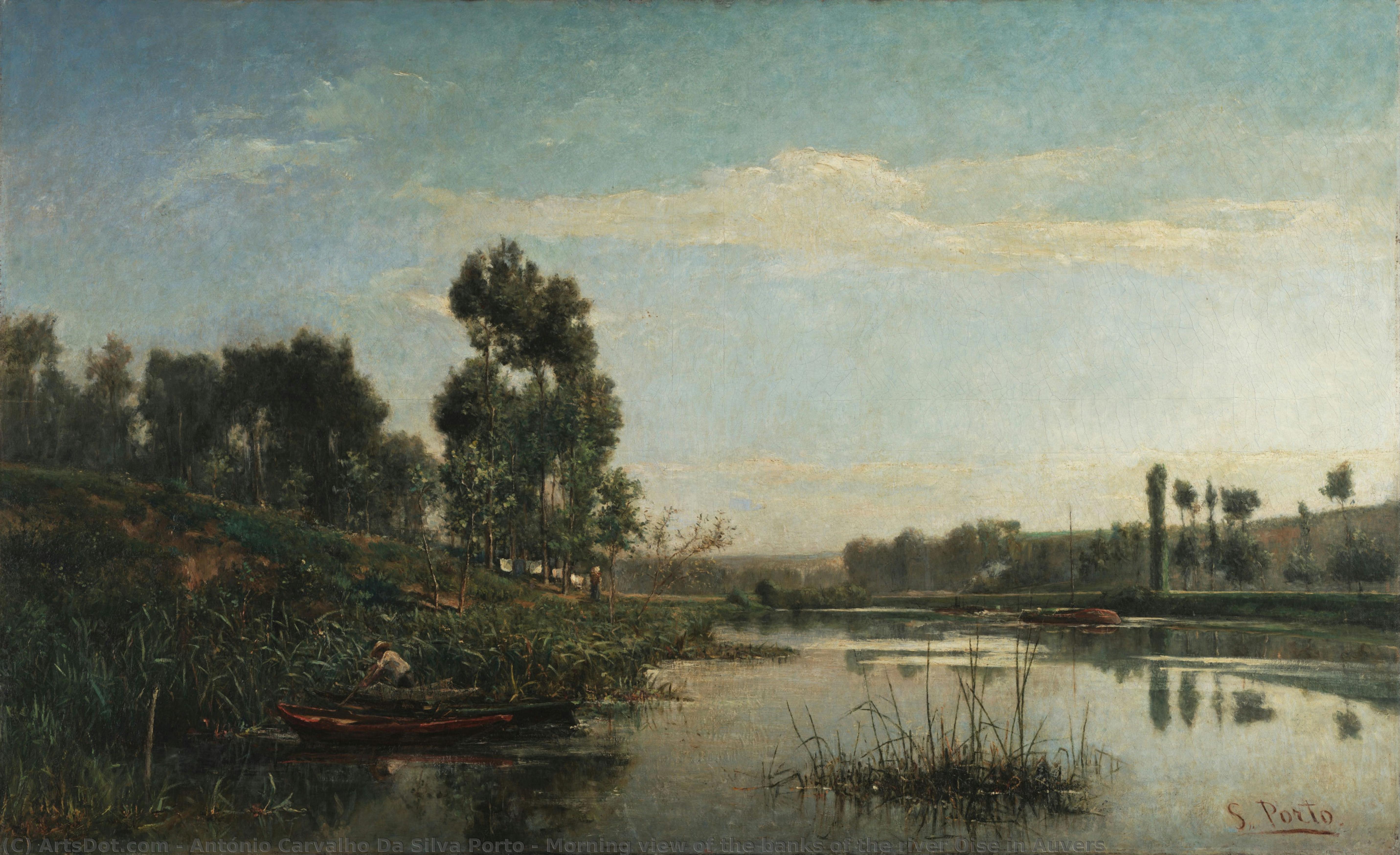 Morning View Of The Banks Of The River Oise In Auvers — António Carvalho Da Silva Porto
