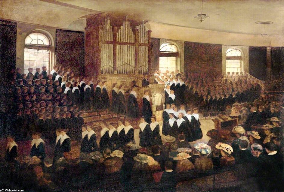 Chapel Interior With A Congregation, Liverpool Blue Coat School — Joseph Kirkpatrick