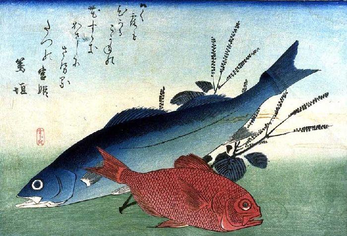 Gold-eyed Bream And Shiso — Ando Hiroshige