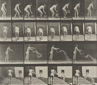 Woman Emptying A Bucket Of Water Plate 401 From Animal Locomotion (1887) — Eadweard J Muybridge