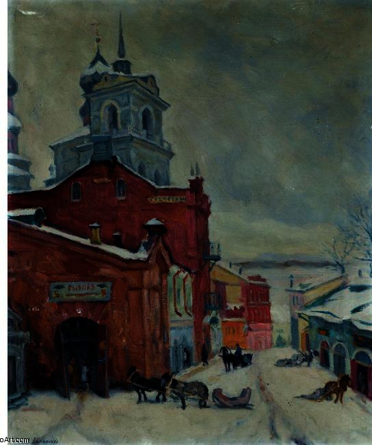 Russian Winter Street — Arnold Borisovich Lakhovsky