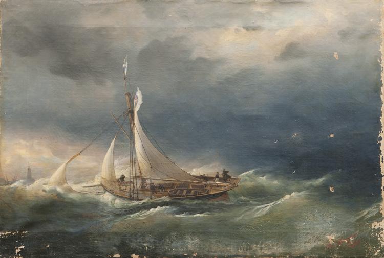 Voilier Rentrant Au Port Dans La Tempête — Lef Feliksovich Lagorio