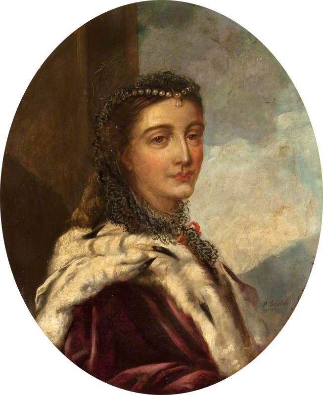 Henrietta Georgiana Marcia Lascelles Iremonger (1806–1876), Lady Chatterton, Seated In An Interior At Baddesley Clinton — Rebecca Dulcibella Orpen