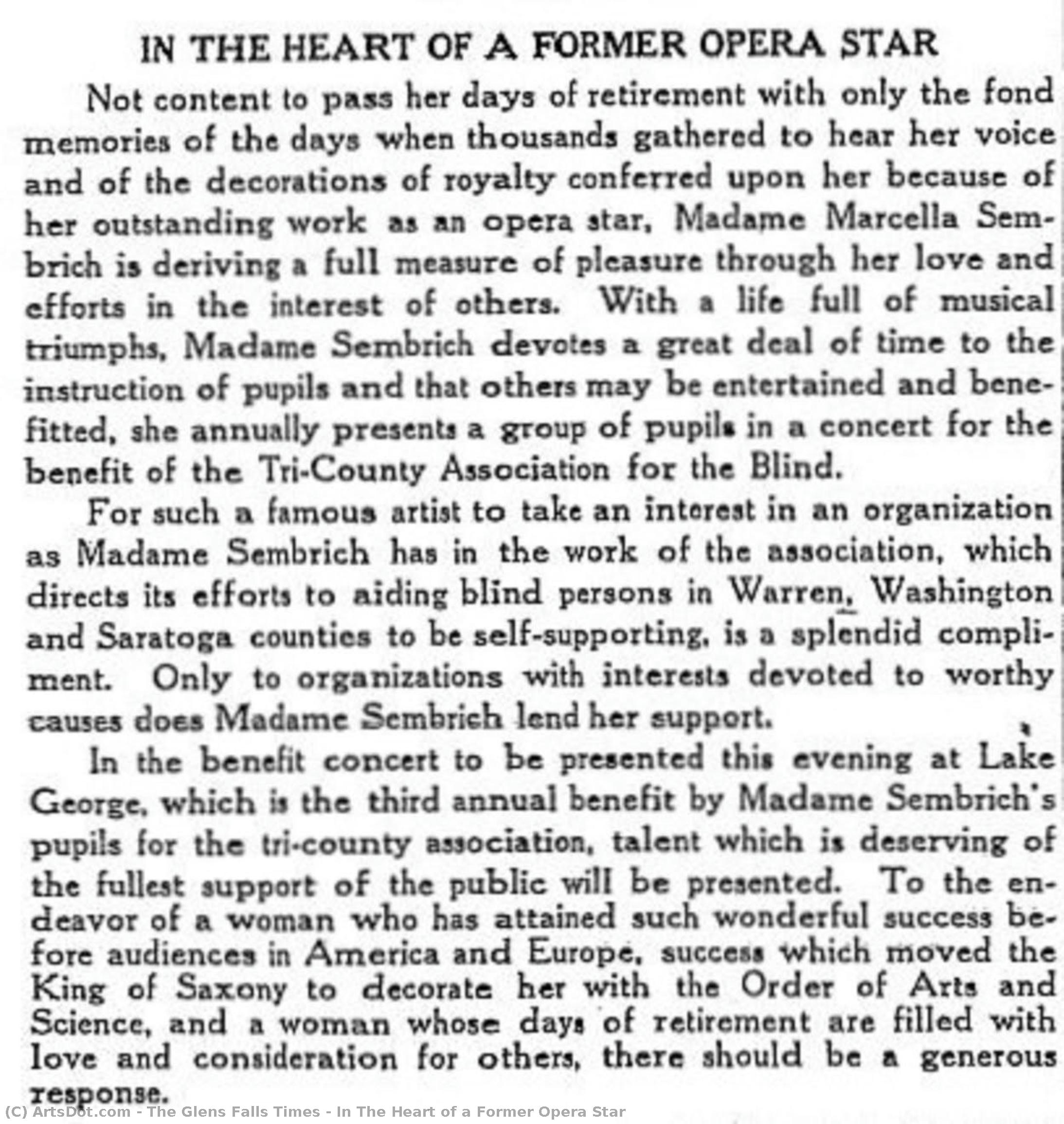 In The Heart Of A Former Opera Star — The Glens Falls Times