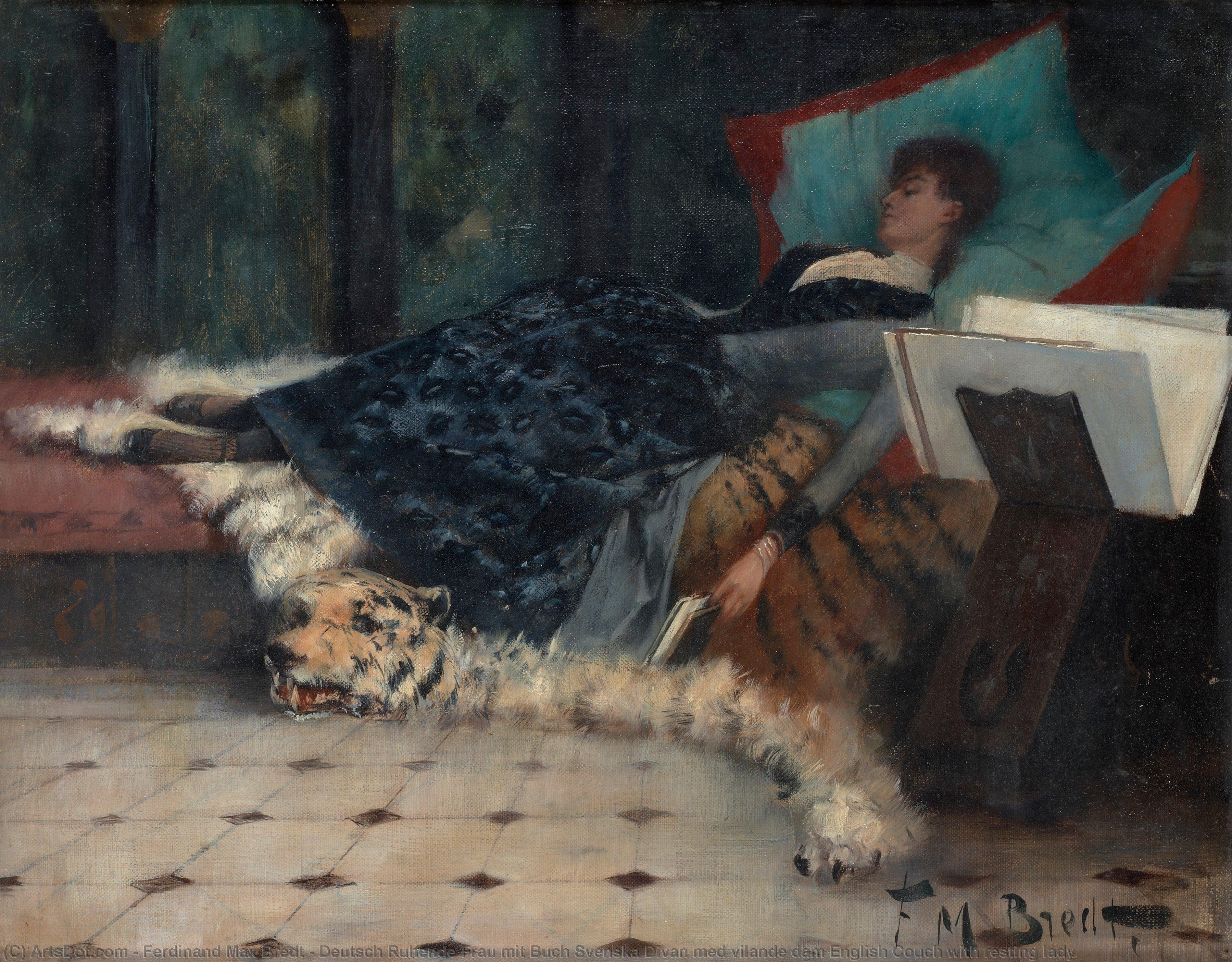 Deutsch Ruhende Frau Mit Buch Svenska Divan Med Vilande Dam English Couch With Resting Lady — Ferdinand Max Bredt