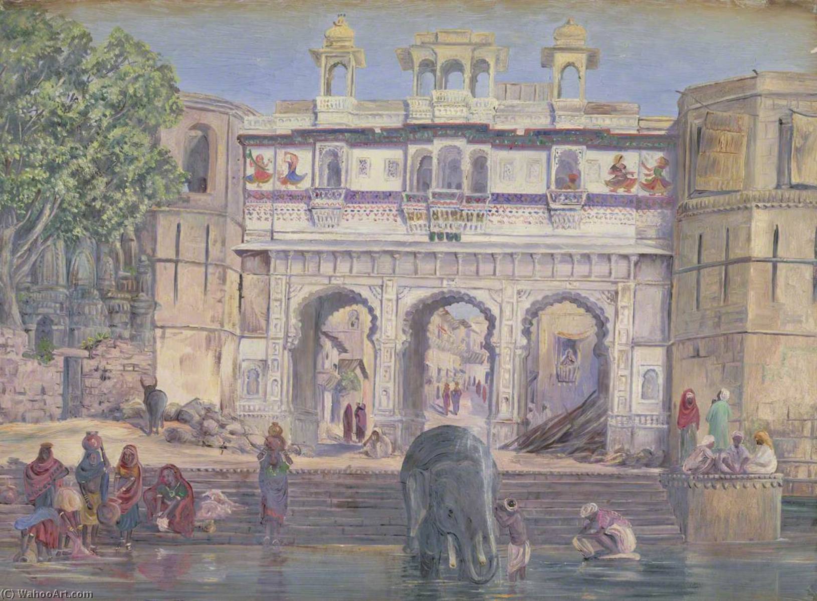 'water Gate. Oodipore. India. Janr. 1879' — Marianne North