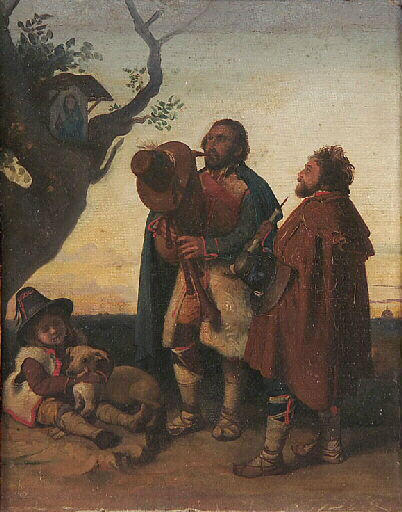 Pifferari Paysans Dans La Campagne De Rome (autre Titre) — Jean Paul Etienne Balze