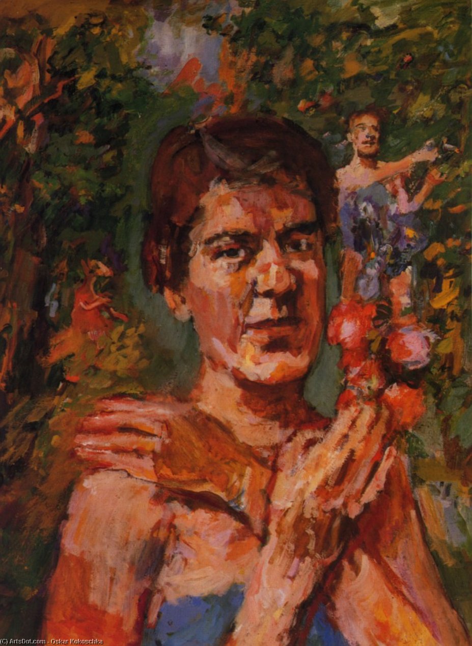 Portrait D'olda Palkovska, Huile Sur Toile, — Oskar Kokoschka