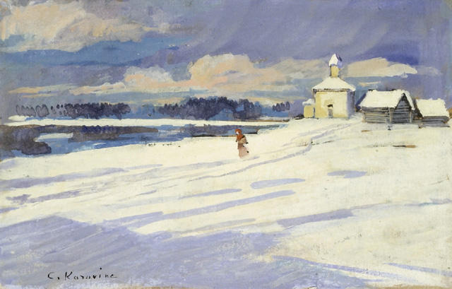Winter Landscape With A Small Church — Konstantin Alexeievitch Korovin