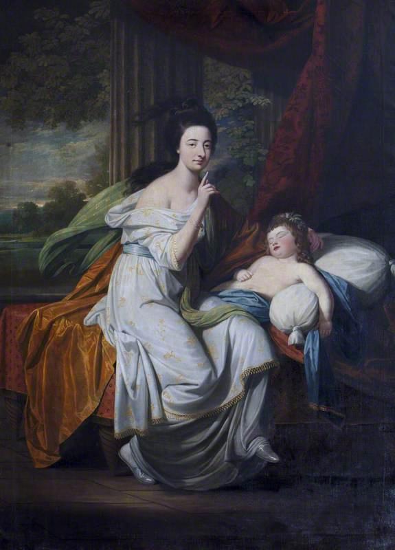Jocosa Katerina Drury, Lady Cust, And Her Niece, Lady Caroline Hobart — Benjamin West