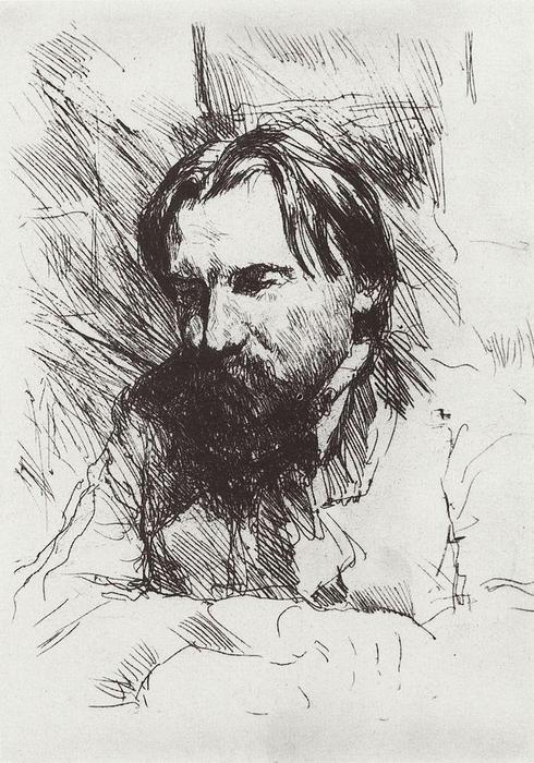 Portrait Of The Artist-engraver V.v. Mate — Valentin Alexandrovich Serov