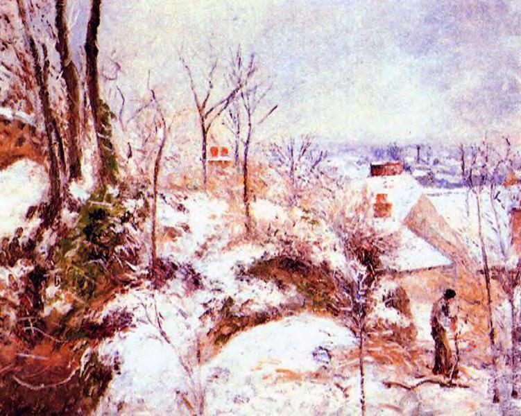 A Cottage In The Snow — Camille Pissarro