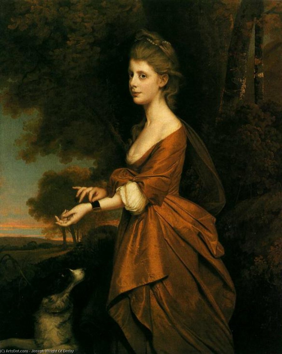 Portrait Of A Girl In A Tawny-colored Dress — Joseph Wright Of Derby