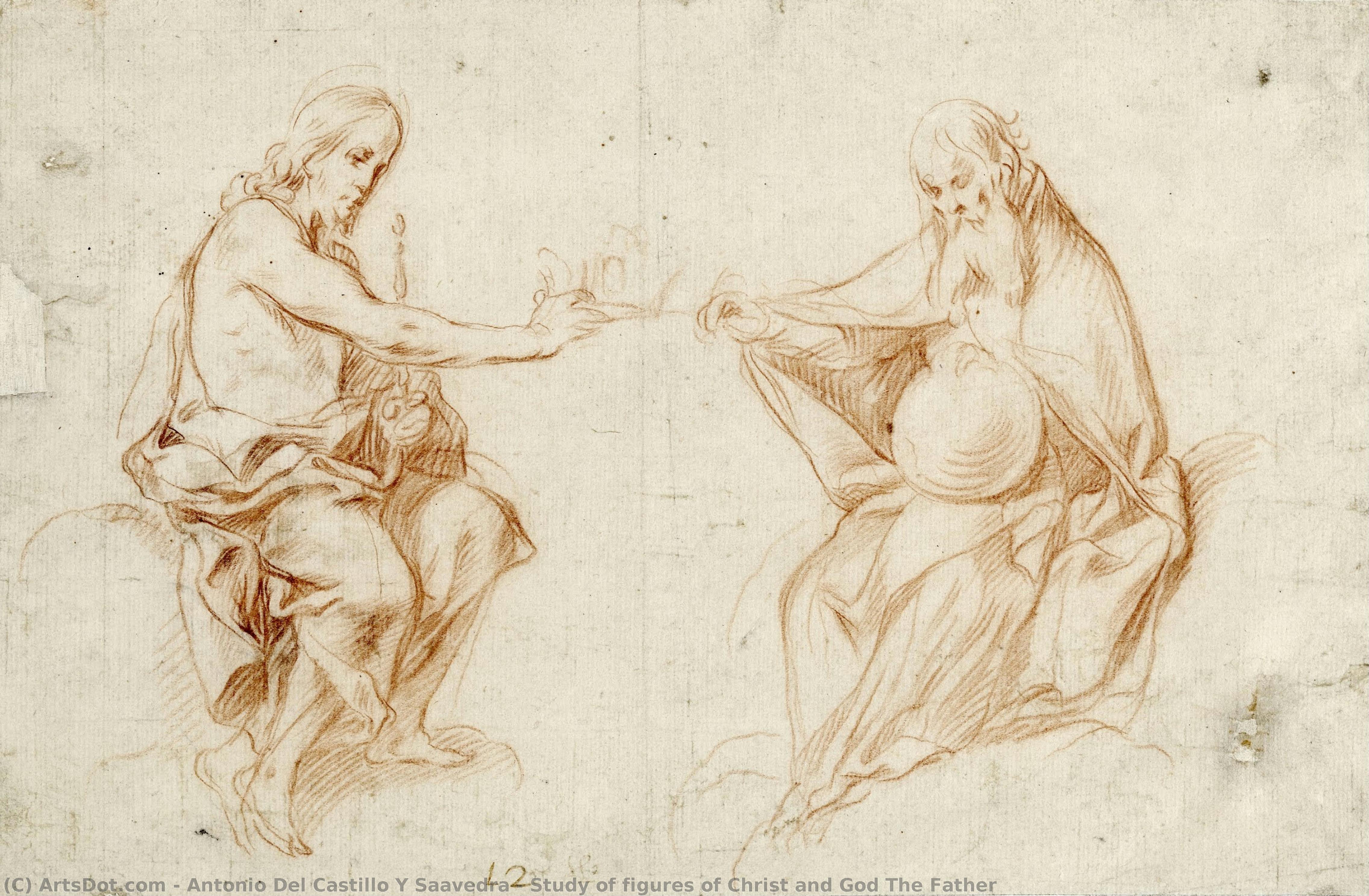 Study Of Figures Of Christ And God The Father — Antonio Del Castillo
