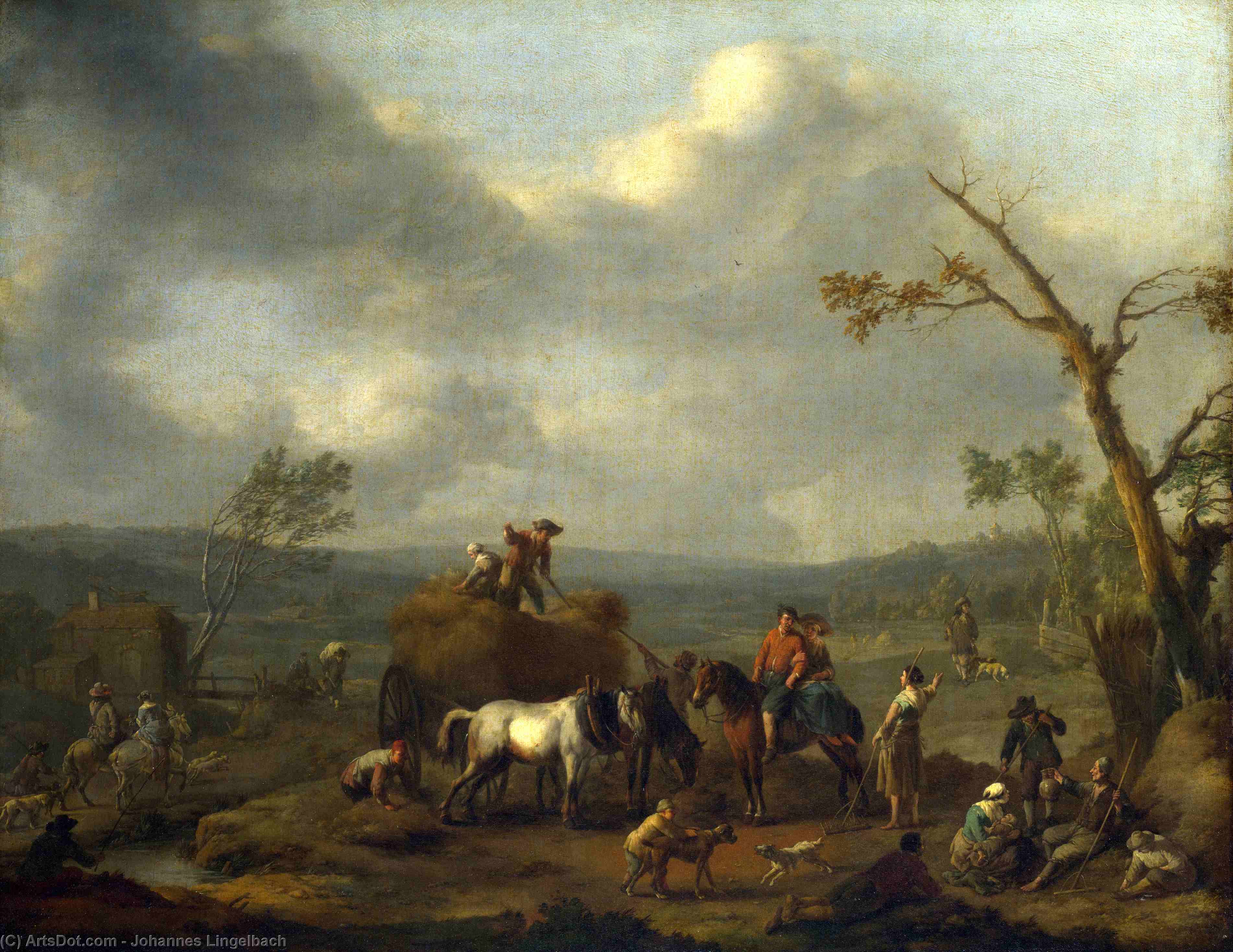 Peasants Loading A Hay Cart — Johannes Lingelbach