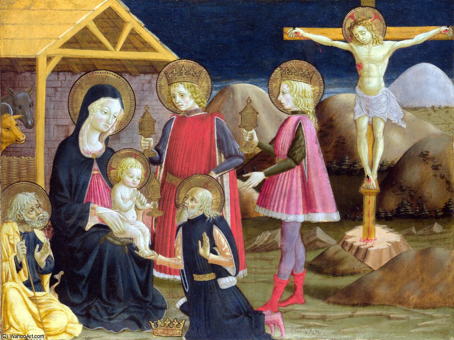 The Adoration Of The Kings, And Christ On The Cross — Benedetto Bonfigli