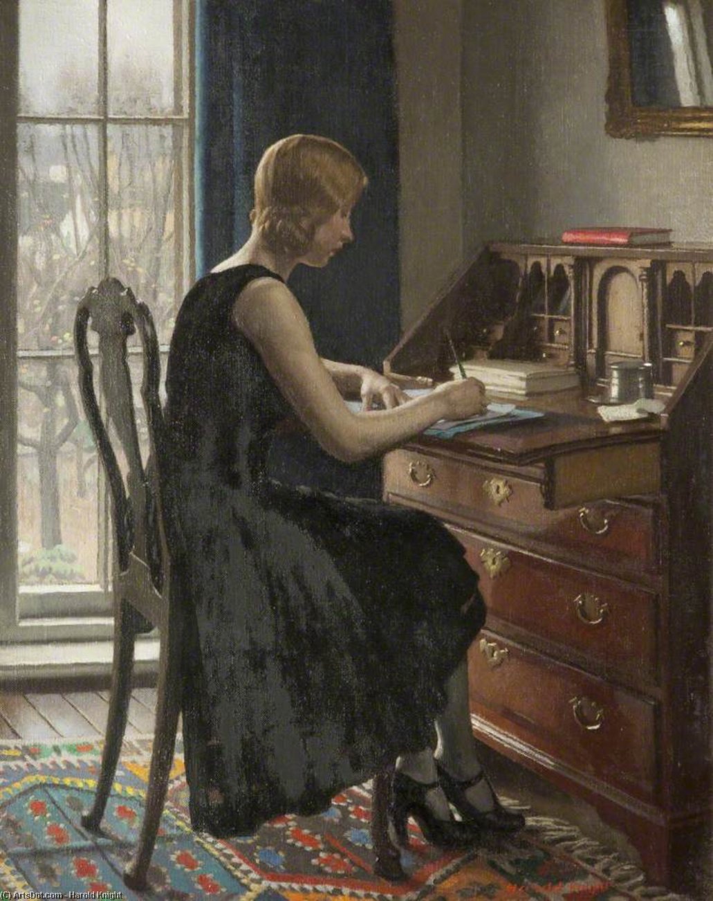 Girl Writing — Harold Knight