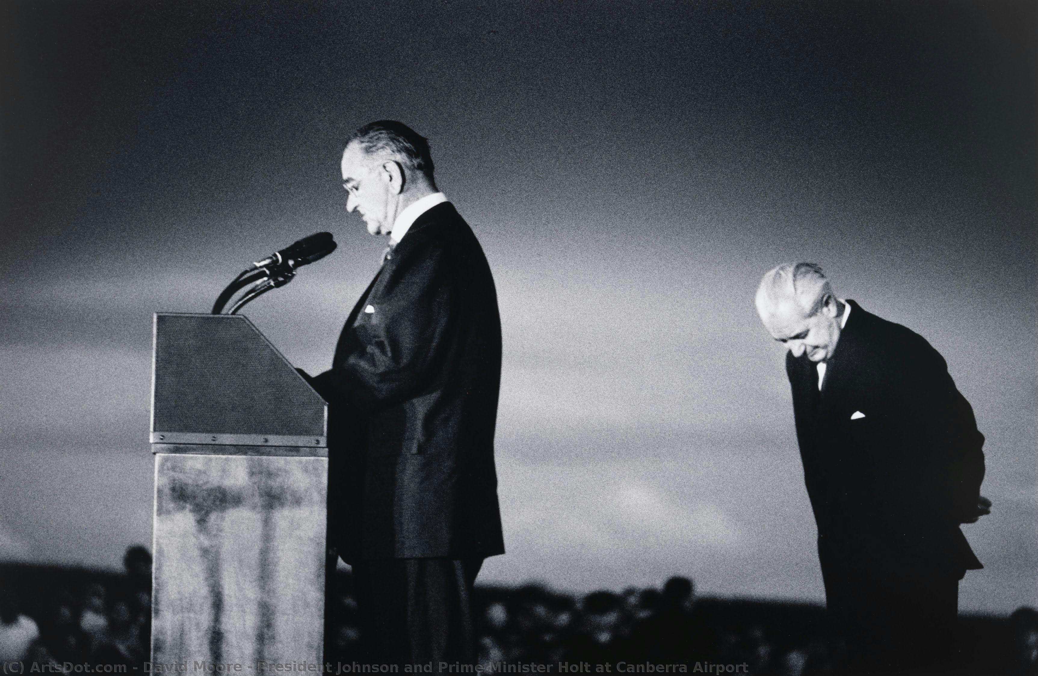 President Johnson And Prime Minister Holt At Canberra Airport — David Moore