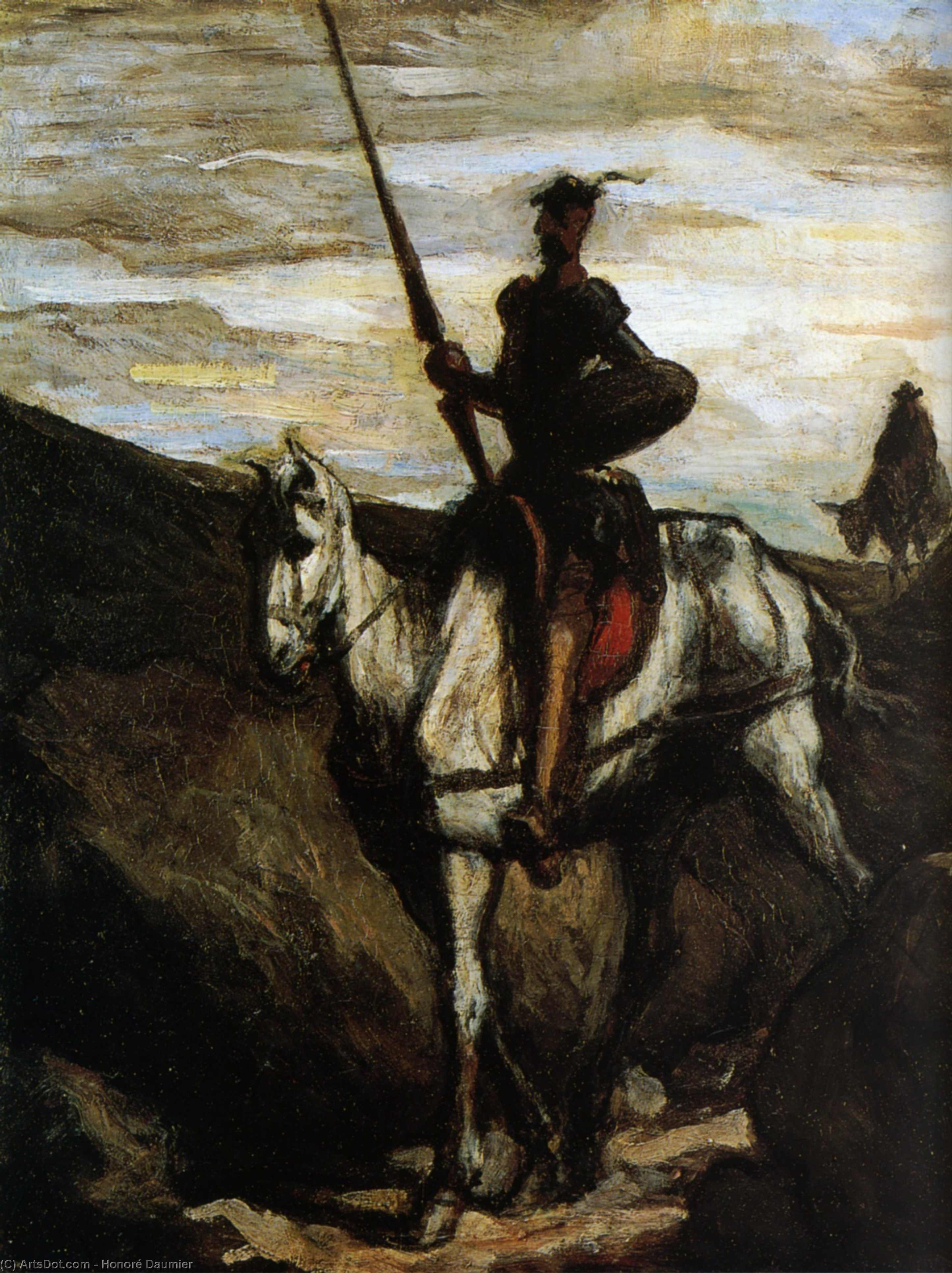 Don Quichotte Et Sancho Pança Se Rendant Aux Noces De Gamaches Gift Quichotte And Sancho Pança Going To The Weddings Of Gamaches — Honoré Daumier