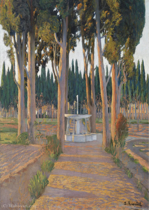 Golden Cypresses - The Orchard Of The Duke Of Gor — Santiago Rusiñol Prats