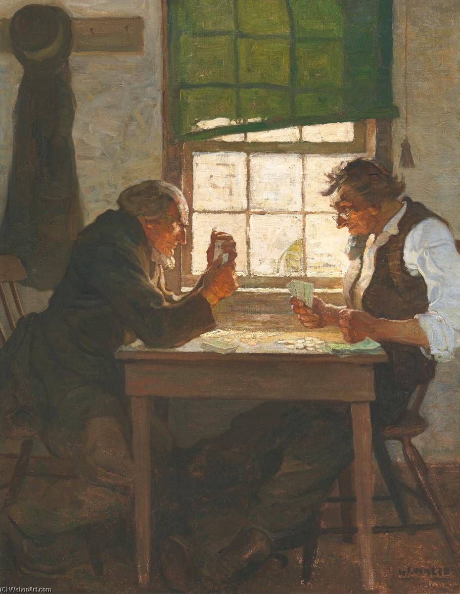 The Deacon And Parson Skeeters In The Tail Of A Game Of Draw (draw Poker The Poker Players) — N.c. Wyeth