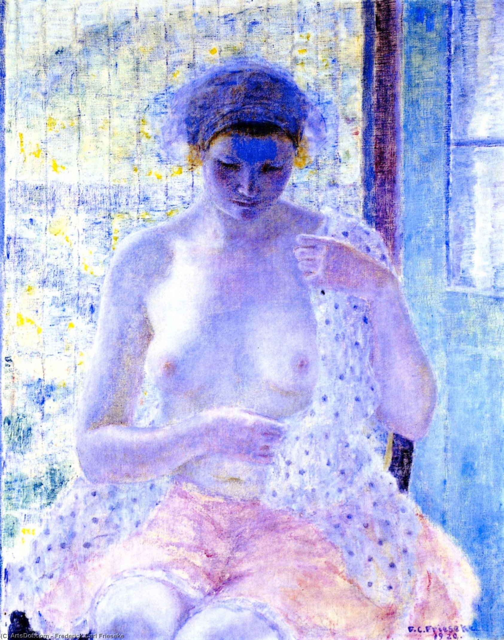 Nude In Window (also Known As Seated Female, Semi-nude) — Frederick Carl Frieseke