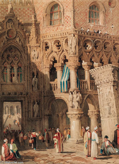 The Entrance To The Palazzo Ducale From The Piazzetta San Marco, Venice, Italy — Samuel Prout