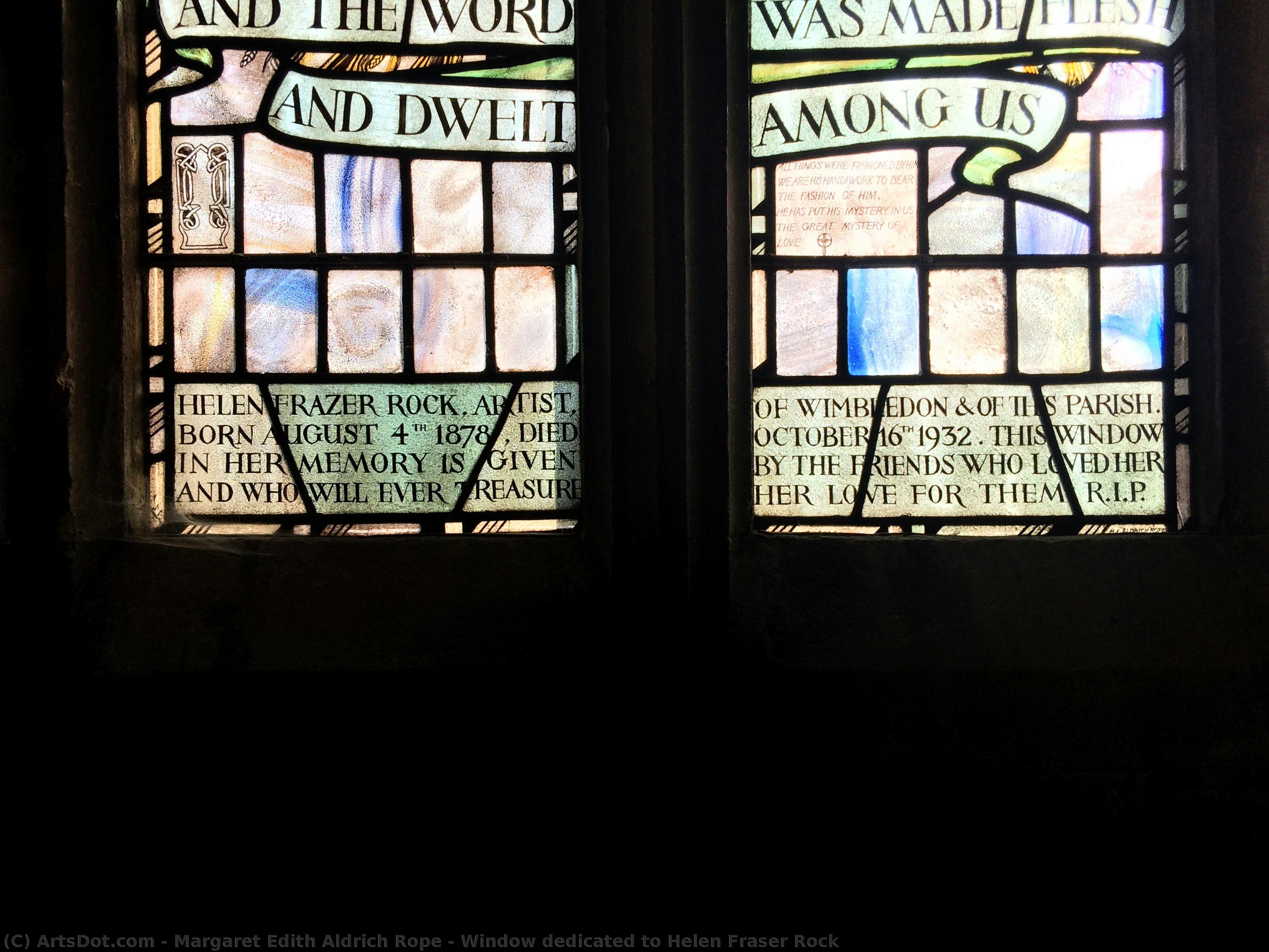Window Dedicated To Helen Fraser Rock — Margaret Edith Rope