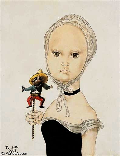 Fillette A La Poupee Mexicaine — Léonard Tsuguharu Foujita
