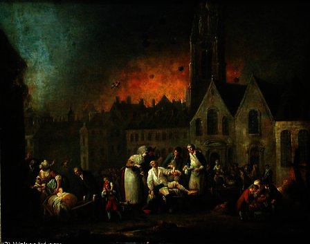 The Grand Place In Lille During The Siege Of — François Louis Joseph Watteau (watteau De Lille)