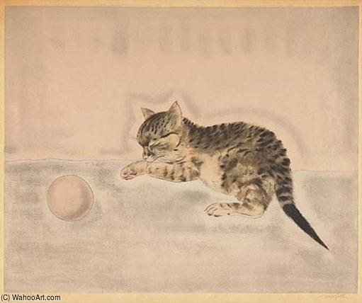 Chaton Avec Une Balle — Léonard Tsuguharu Foujita