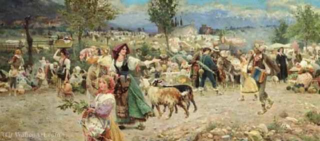 The Village Procession — Aurelio Tiratelli